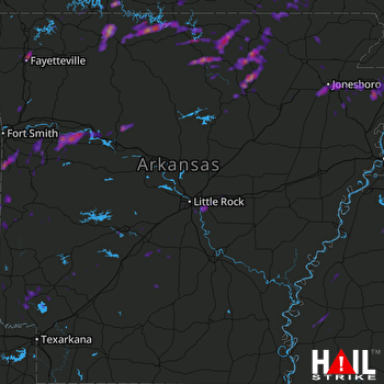 Hail Map Fayetteville, AR 05-11-2017