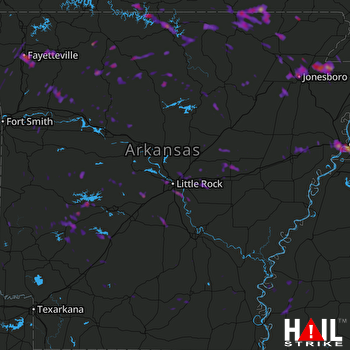 Hail Map Fayetteville, AR 06-01-2017