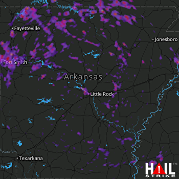 Hail Map Fort Smith, AR 07-08-2017