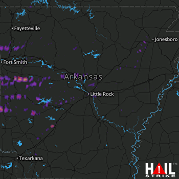 Hail Map Heavener, OK 12-05-2017