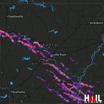 Hail Map Little Rock, AR 03-11-2018