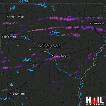 Hail Map Little Rock, AR 04-03-2018