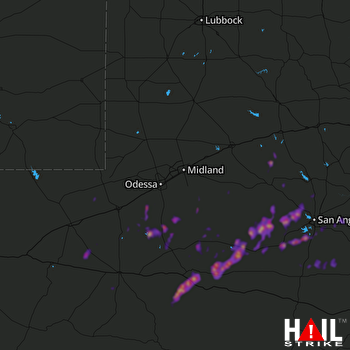Hail Map Crane, TX 04-13-2019