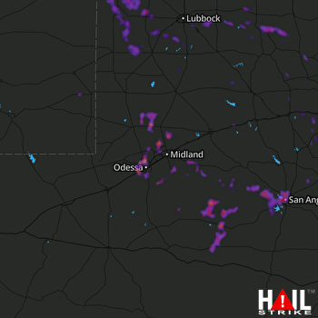 Hail Map San Angelo, TX 06-23-2020