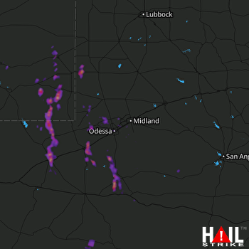 Hail Map Pecos, TX 03-12-2017