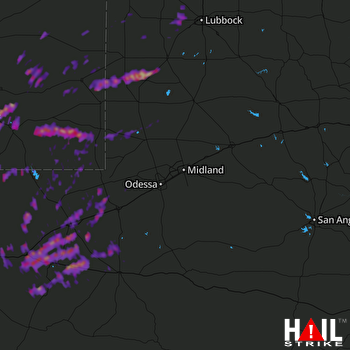 Hail Map Pecos, TX 04-12-2017