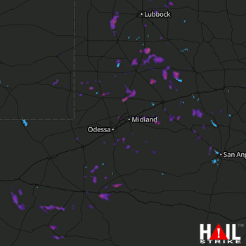 Hail Map Mesquite, TX 06-02-2017