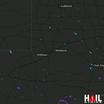 Hail Map Crane, TX 08-18-2017