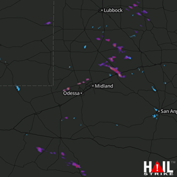 Hail Map Big Spring, TX 09-18-2017