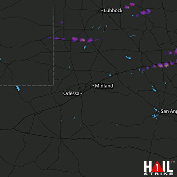 Hail Map Sweetwater, TX 10-22-2017