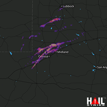 Hail Map Monahans, TX 03-28-2018