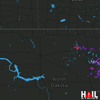 Hail Map Devils Lake, ND 07-04-2021