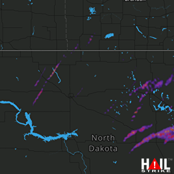 Hail Map Langdon, ND 08-10-2021
