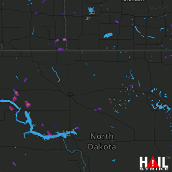 Hail Map Edinburg, ND 06-29-2017