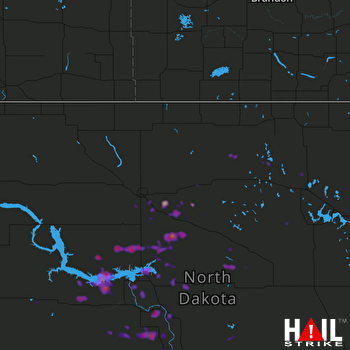 Hail Map Mandan, ND 07-14-2017