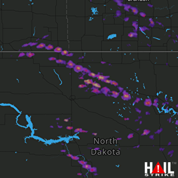 Hail Map Bismarck, ND 07-22-2017
