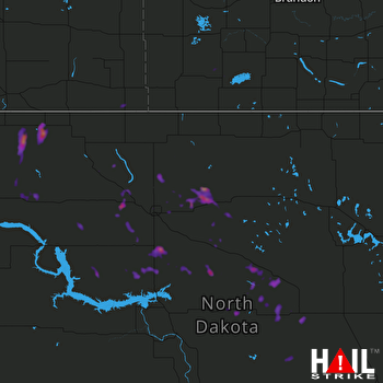 Hail Map Berthold, ND 08-18-2017