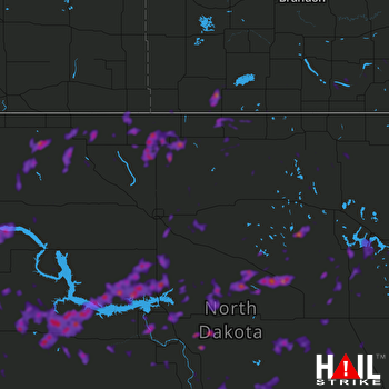 Hail Map Williston, ND 06-29-2018