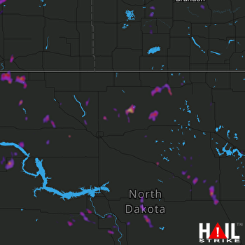 Hail Map Belcourt, ND 07-18-2018