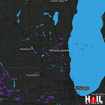 Hail Map Waukesha, WI 07-02-2019