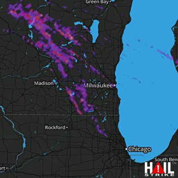 Hail Map Madison, WI 08-25-2020