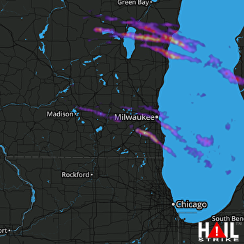 Hail Map Racine, WI 06-19-2021