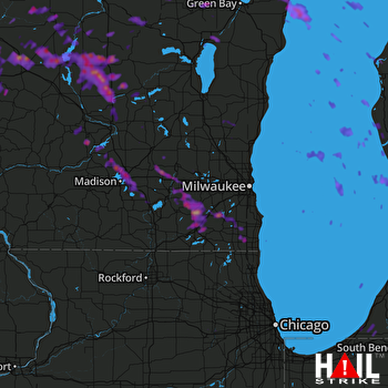 Hail Map Appleton, WI 07-07-2017