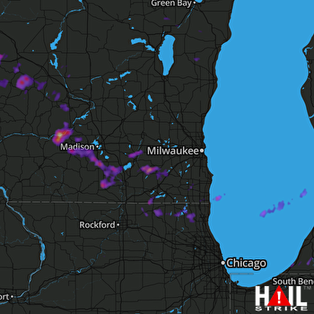 Hail Map Kenosha, WI 07-10-2017