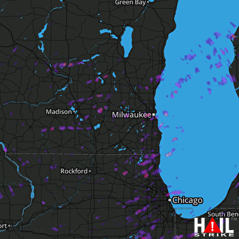 Hail Map Milwaukee, WI 08-03-2017