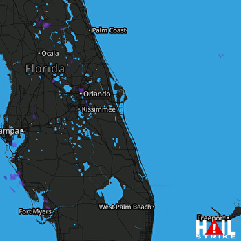 Hail Map Winter Park, FL 07-04-2017