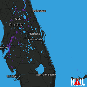 Hail Map Tampa, FL 07-10-2017