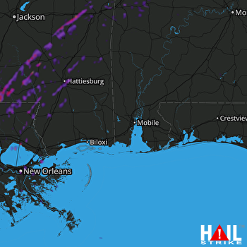 Hail Map Hattiesburg, MS 02-06-2020