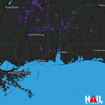 Hail Map Bay Springs, MS 06-17-2017