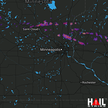 Hail Map Forest Lake, MN 08-26-2018