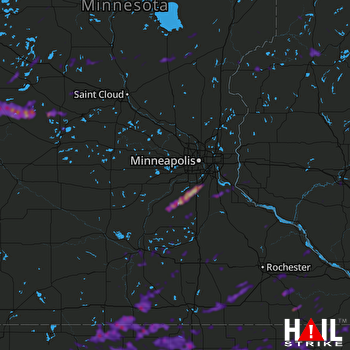 Hail Map Burnsville, MN 07-18-2019