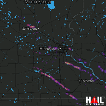 Hail Map La Crosse, WI 08-13-2019