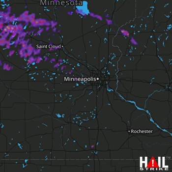 Hail Map Alexandria, MN 07-08-2020