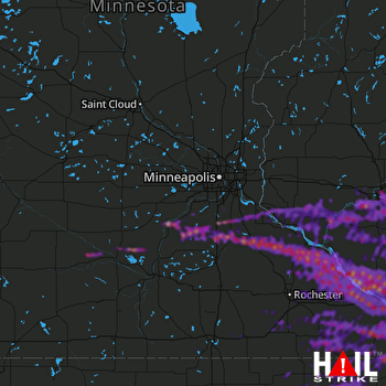 Hail Map Eau Claire, WI 06-18-2021