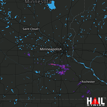 Hail Map Faribault, MN 07-25-2017