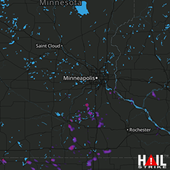 Hail Map Mankato, MN 08-01-2017