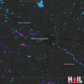 Hail Map Litchfield, MN 08-10-2017