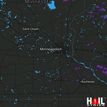 Hail Map Eau Claire, WI 06-15-2018