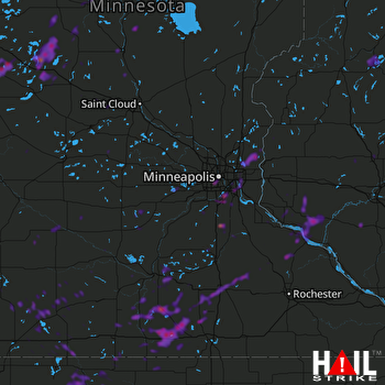 Hail Map Minneapolis, MN 06-16-2018