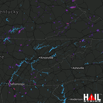 Hail Map Ooltewah, TN 07-30-2019