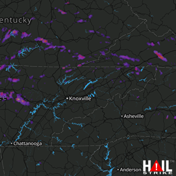 Hail Map Crossville, TN 05-28-2017