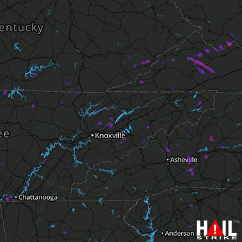 Hail Map Weaverville, NC 07-23-2017