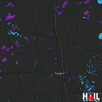 Hail Map Fargo, ND 07-09-2019