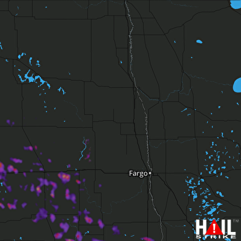 Hail Map Oakes, ND 08-24-2020