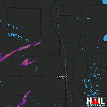 Hail Map Harvey, ND 08-23-2021