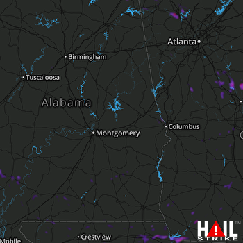 Hail Map Cartersville, GA 08-14-2019